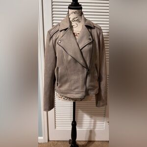 Philosophy Taupe Faux Leather Moto Jacket